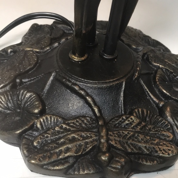 Fuchsia Tulip Glass &  Bronze Dragonfly Tiffany Vintage Lamp New (TL4352e)LLF - Picture 4 of 7